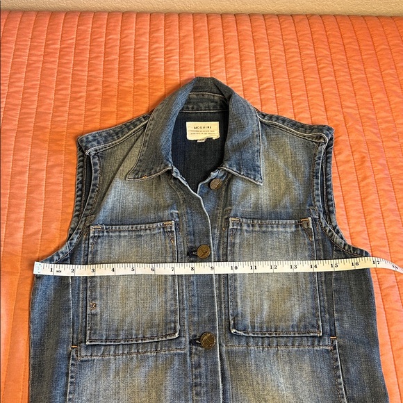 McGuire Denim Abby Rose Sleeveless Vest Button Closure light/med wash size XS - Picture 12 of 15
